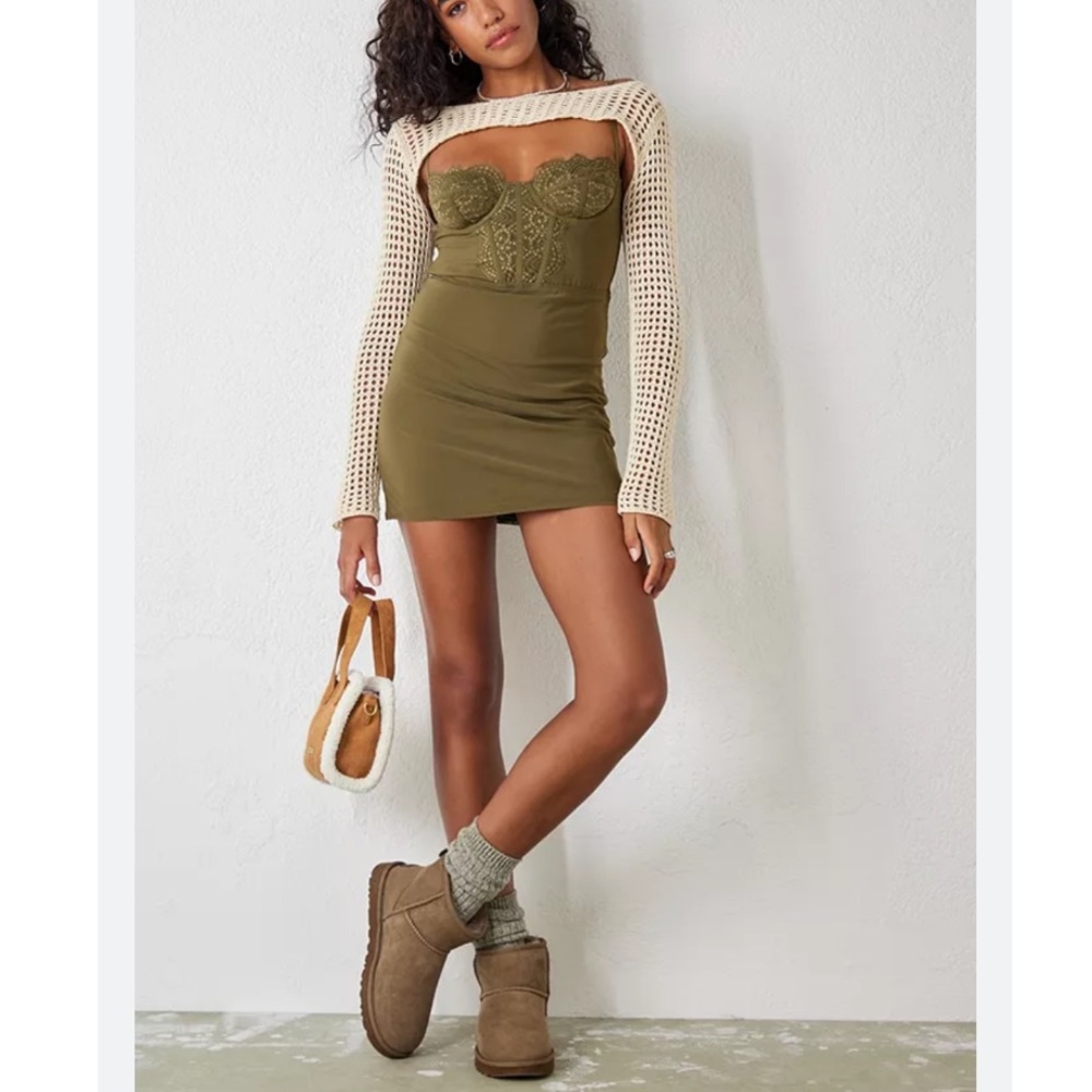 UO Light Before Dark Modern Love Corset Mini Dress